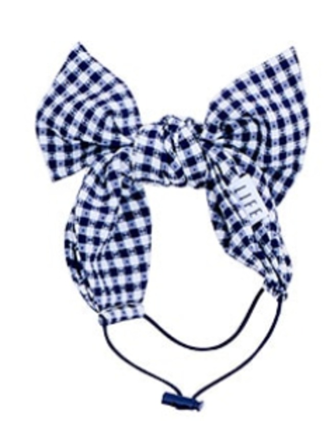 犬用ヘアバンド　ギンガムチェックヘアバンド