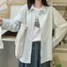ワンポイントアルファベット刺繍ブラウス ・12024