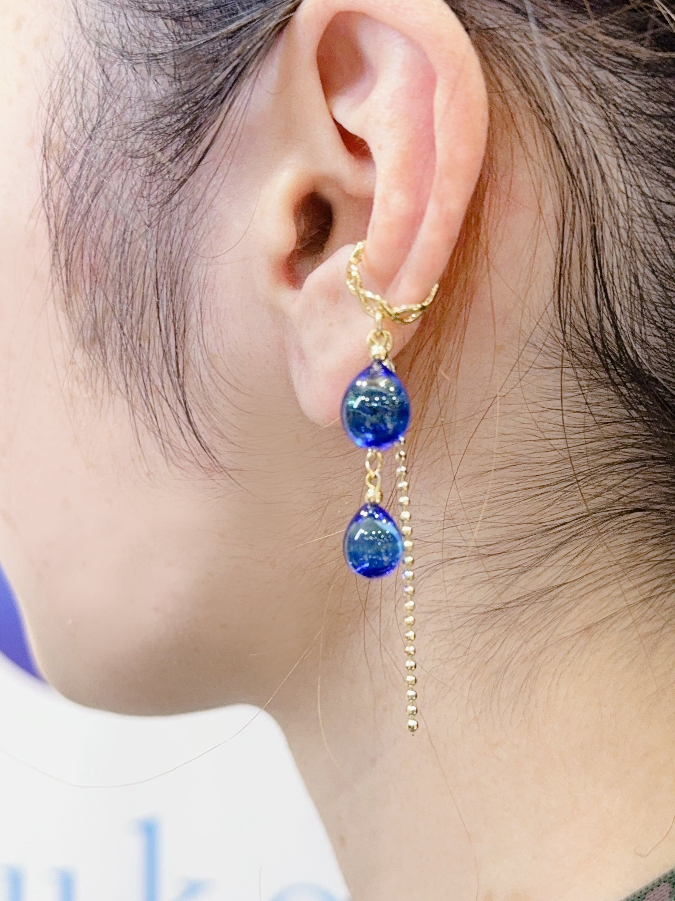 ブルー＊イヤーカフ＊シルバーカラー | Soukore（ソウコレ）