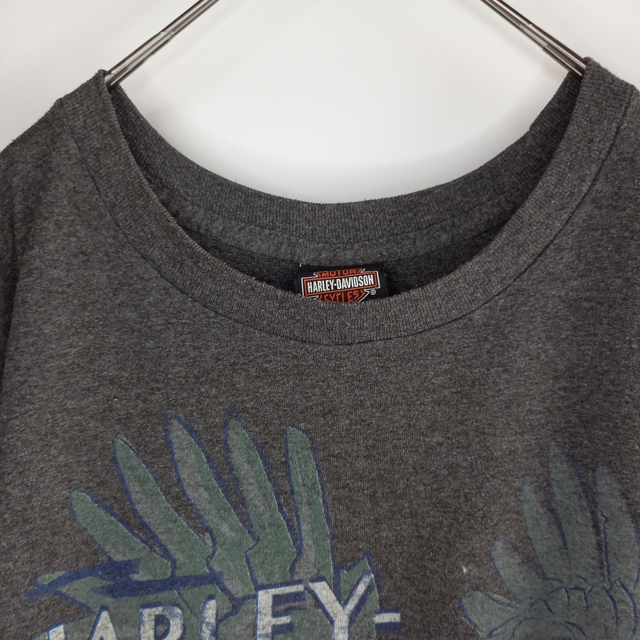 ハーレーダビットソン　クルーネック　Tシャツ　半袖　オーバーサイズ　両面プリント