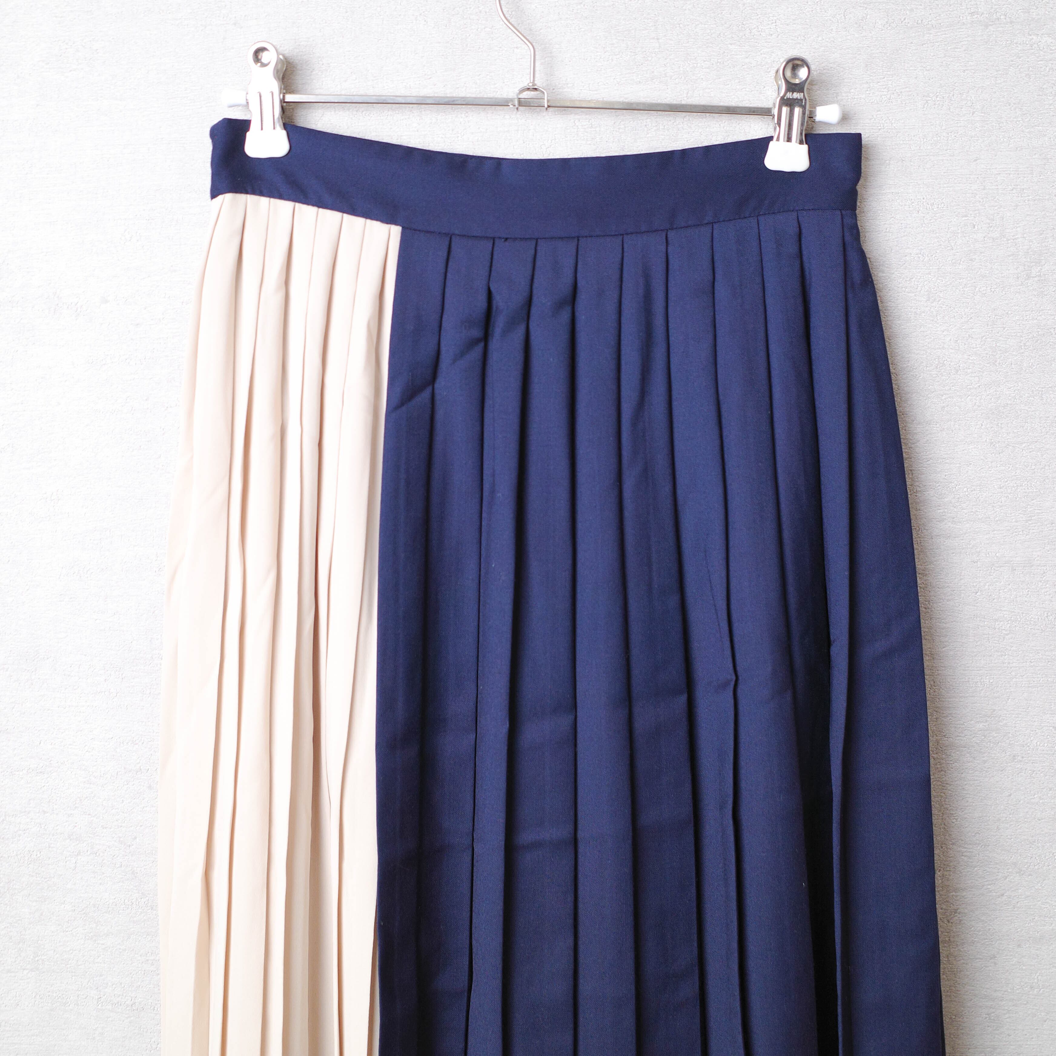 [NEW] CLANE	PLEATS LAYERED SKIRT 10109-6132 NAVY