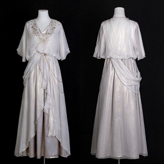 幻想ローブ風 フード付きロングドレス2点セット
