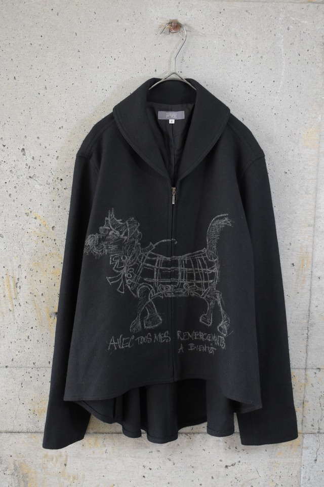 knitted jacket with fringes