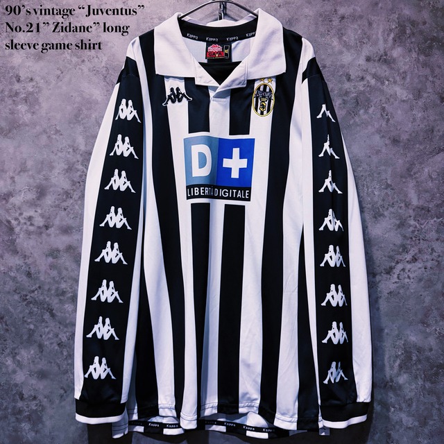 【doppio】90’s vintage “Juventus”No.21” Zidane” long sleeve game shirt