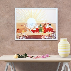 ムーミン 北欧 Karto「サンセット」送料無料 フレーム 展示用フック付アートポスター 絵画 インテリア アート