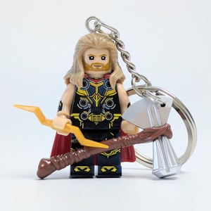 ★ブロックフィギュアキーホルダー★【 The Mighty Thor マイティ・ソー 】アベンジャーズ / MARVEL〚アメリカン雑貨 アメトイ〛