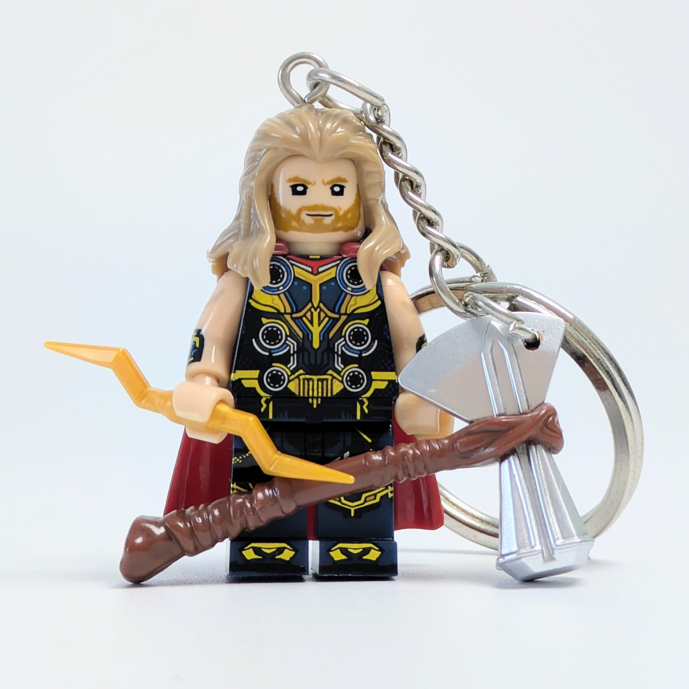 ★ブロックフィギュアキーホルダー★【 The Mighty Thor マイティ・ソー 】アベンジャーズ / MARVEL〚アメリカン雑貨 アメトイ〛