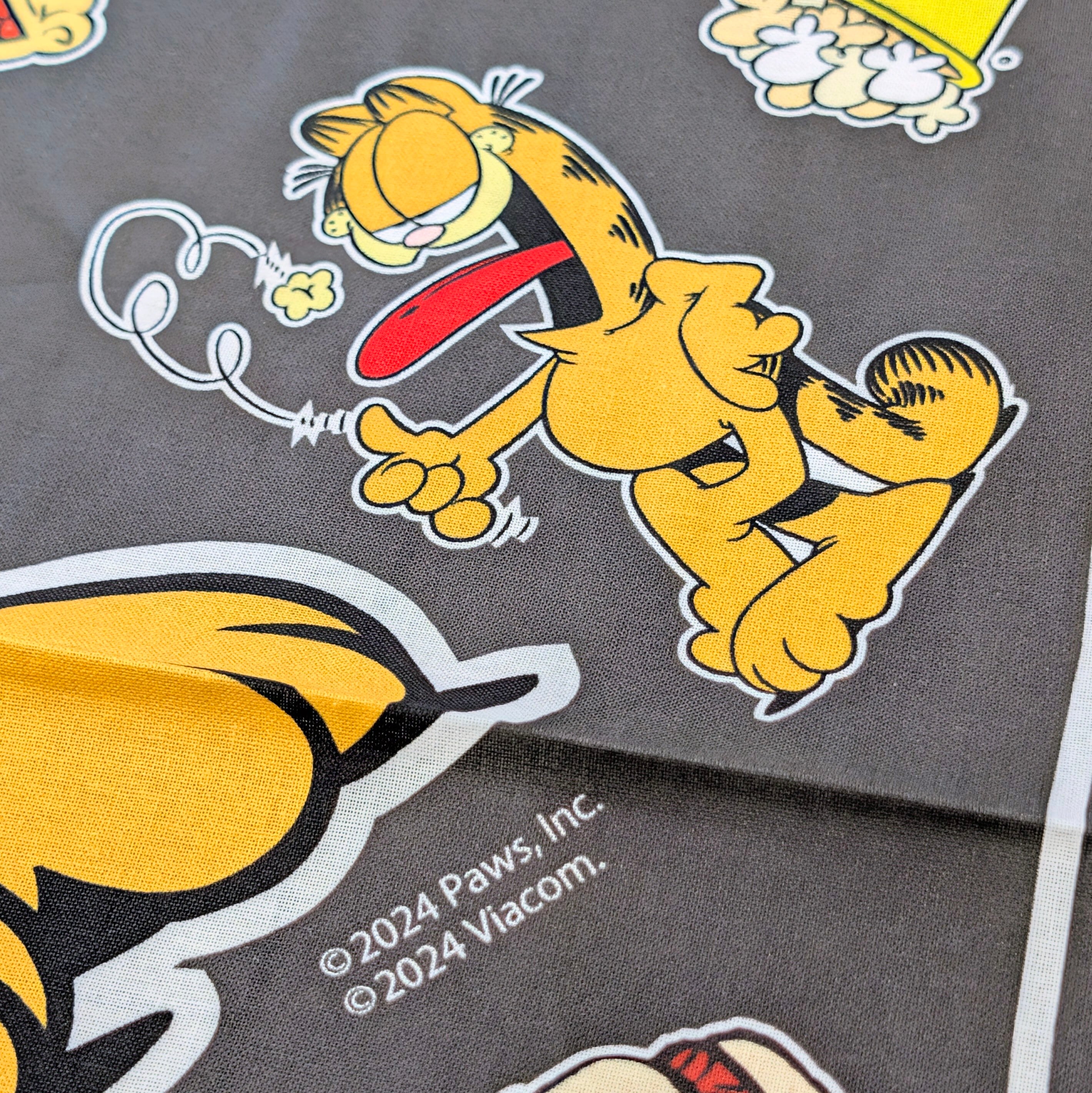 ✨️鞄などのアクセントにも✨️【 Garfield ( ガーフィールド ) 】『 FOOD♡ 』バンダナ / ランチクロス 〚アメリカン雑貨 アメトイ〛