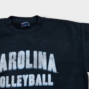 【MV SPORT】カレッジ ノースカロライナ大学 Carolina Volleyball アーチロゴ バレーボール プリント スウェット トレーナー ヴィンテージ加工 M us古着