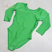 【美品 バレエ衣装】グリーン Chacott チャコット レオタード 緑 黄緑 レッスン 練習着 インナー 社交ダンス 無地 伸縮