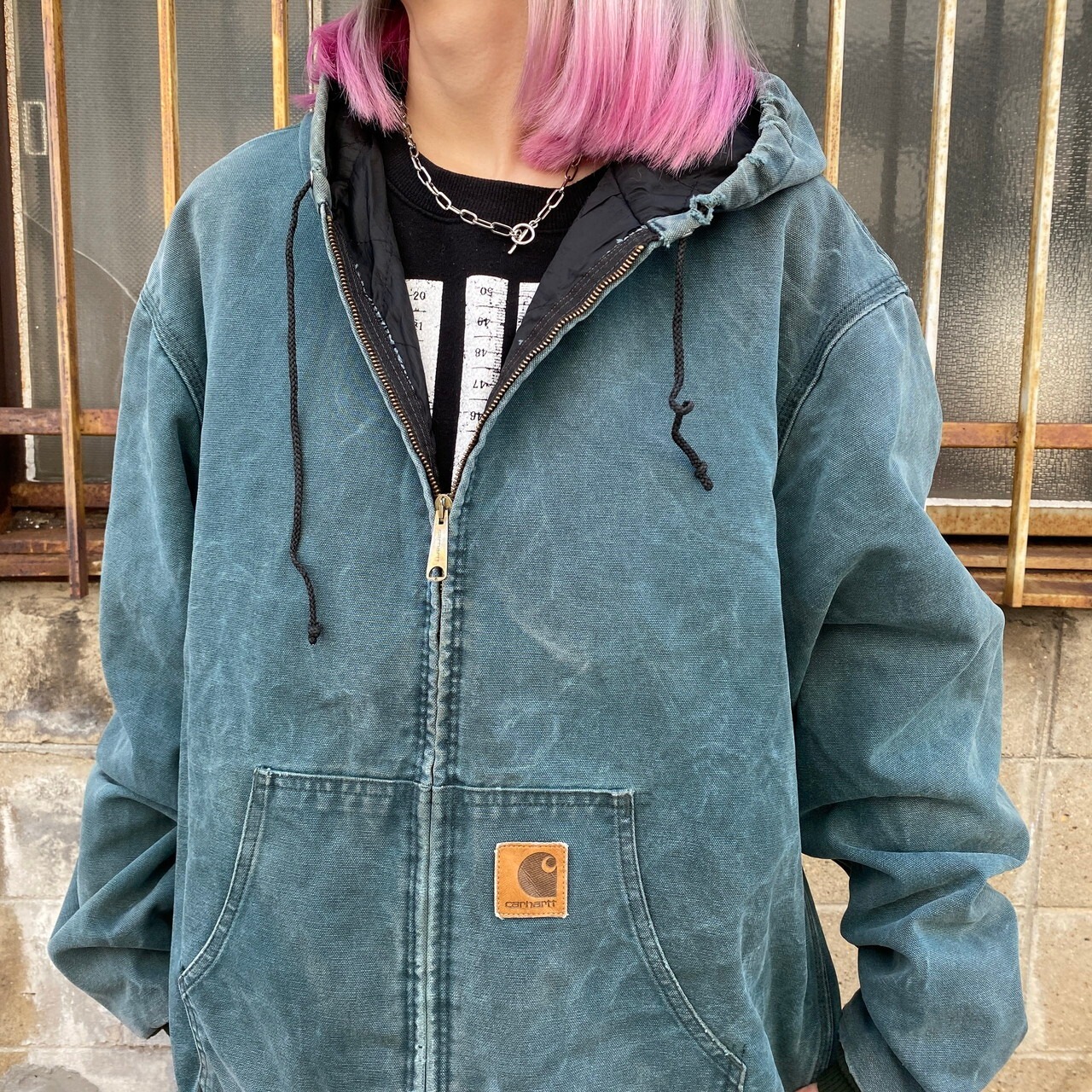 USA製 Carhartt カーハート アクティブジャケット ダック地 フルジップ 