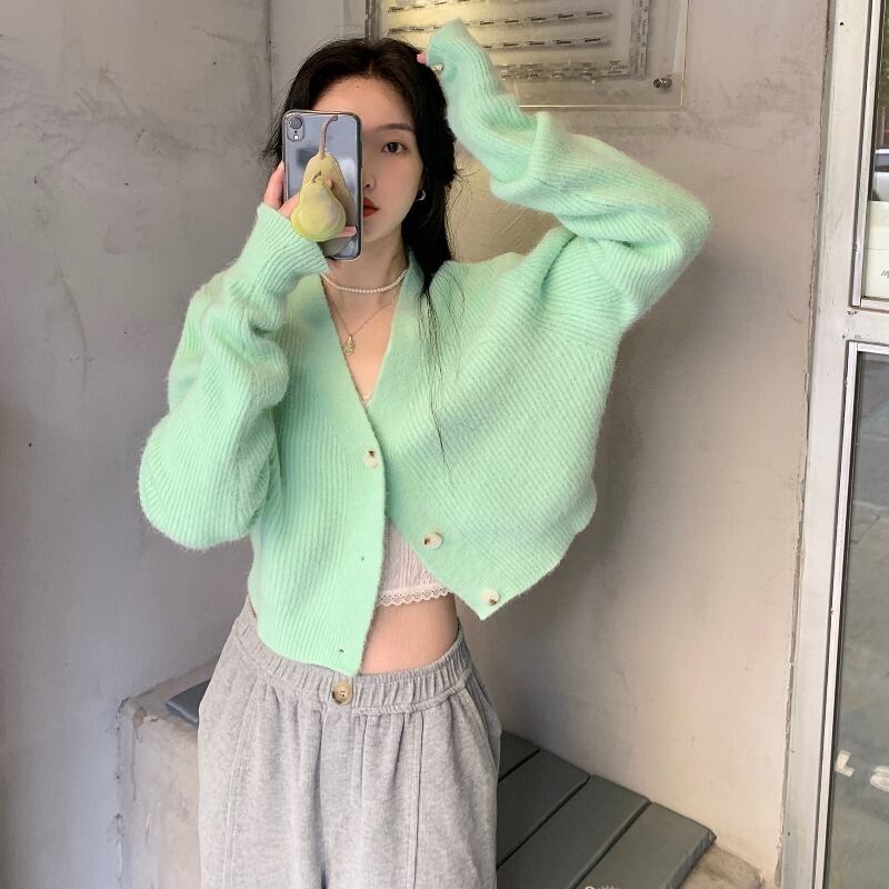 セーター スプリングオータムジャケット スタンダードカーディガン レトロ 春物 秋物 1号婦人88344056771