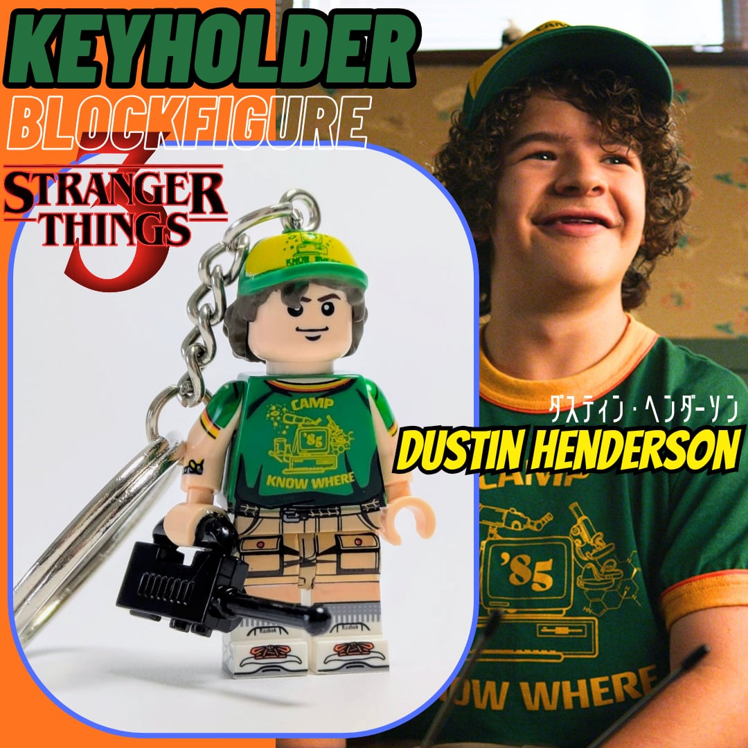 12月下旬再入荷予定!☆ブロックフィギュアキーホルダー☆【 Stranger Things / ストレンジャーシングス 】 ダスティン ヘンダーソン 「スージー、応答せよ!」ver. 〚アメリカン雑貨 アメトイ〛