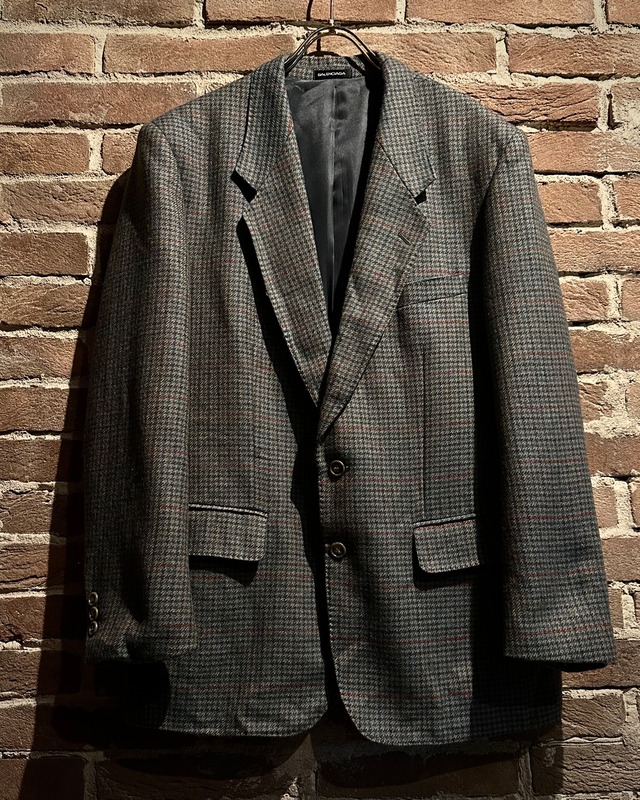 【Caka act3】“BALENCIAGA” Houndstooth Pattern Single Breasted Tailored Jacket