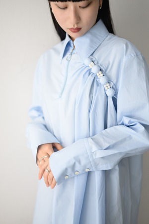 RIV NOBUHIKO / Handkachief shirt (light blue)