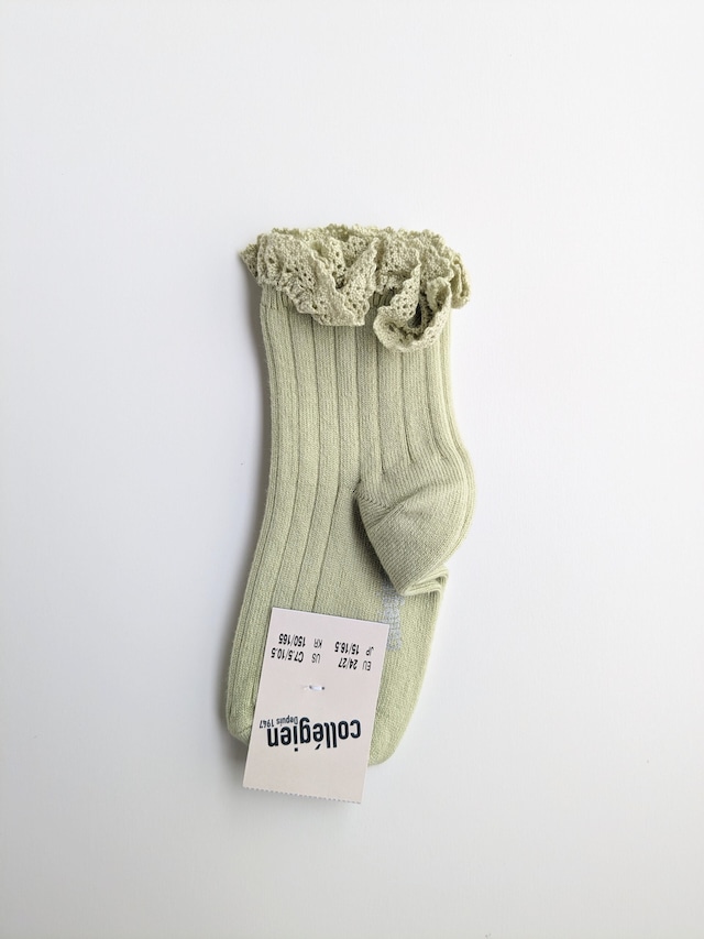 〈21/23 LAST1〉Collegien/Lili-Lace Trim Ribbed Ankle Socks 251 Verveine