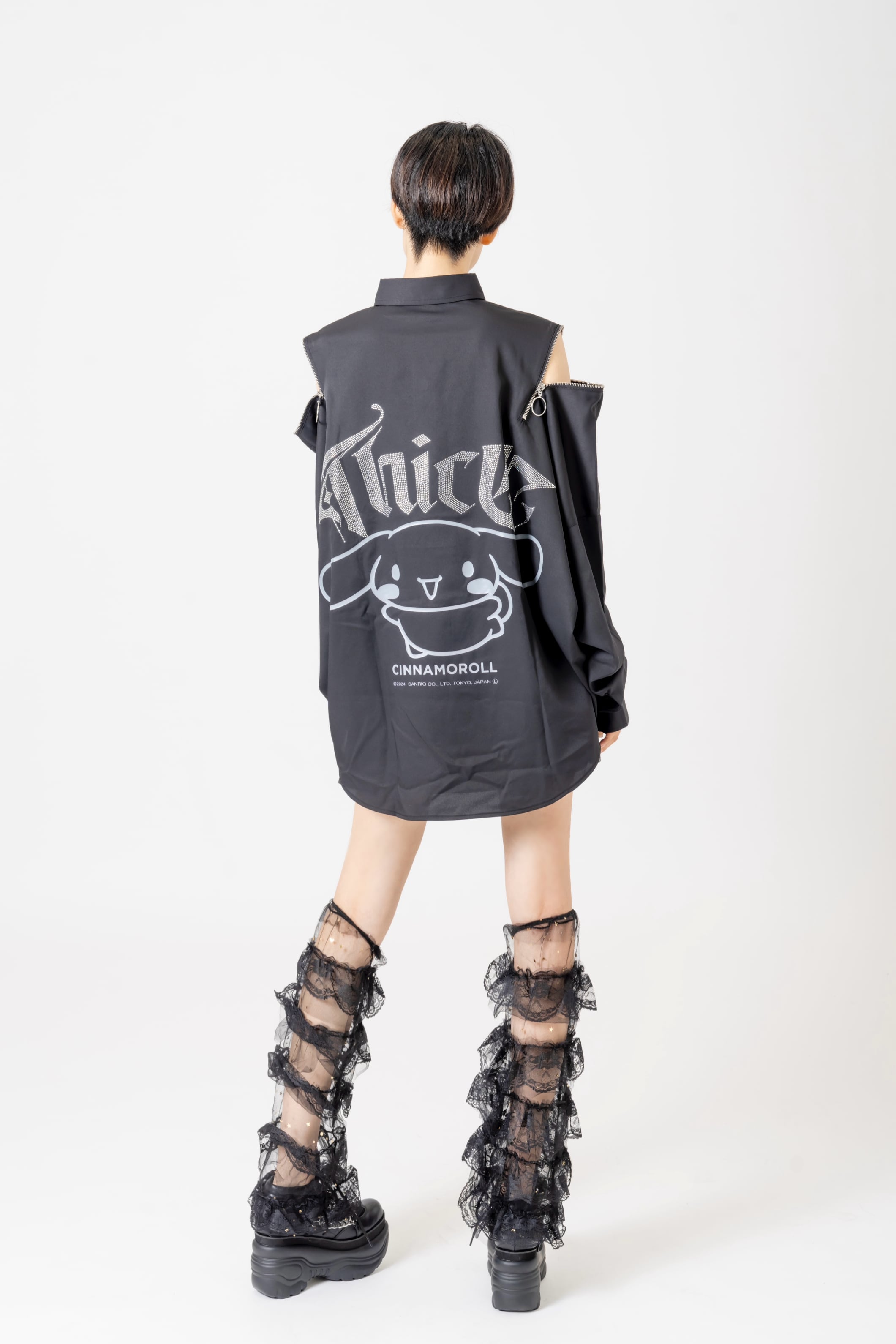 クロミ×PSYNYXX ラインストーンコラボシャツ　サンリオ　地雷 クロミ×PSYNYXX コラボロンT サンリオ サブカル サブジラ | 韓国