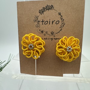 水引イヤリング carnation(カーネーション) 水色