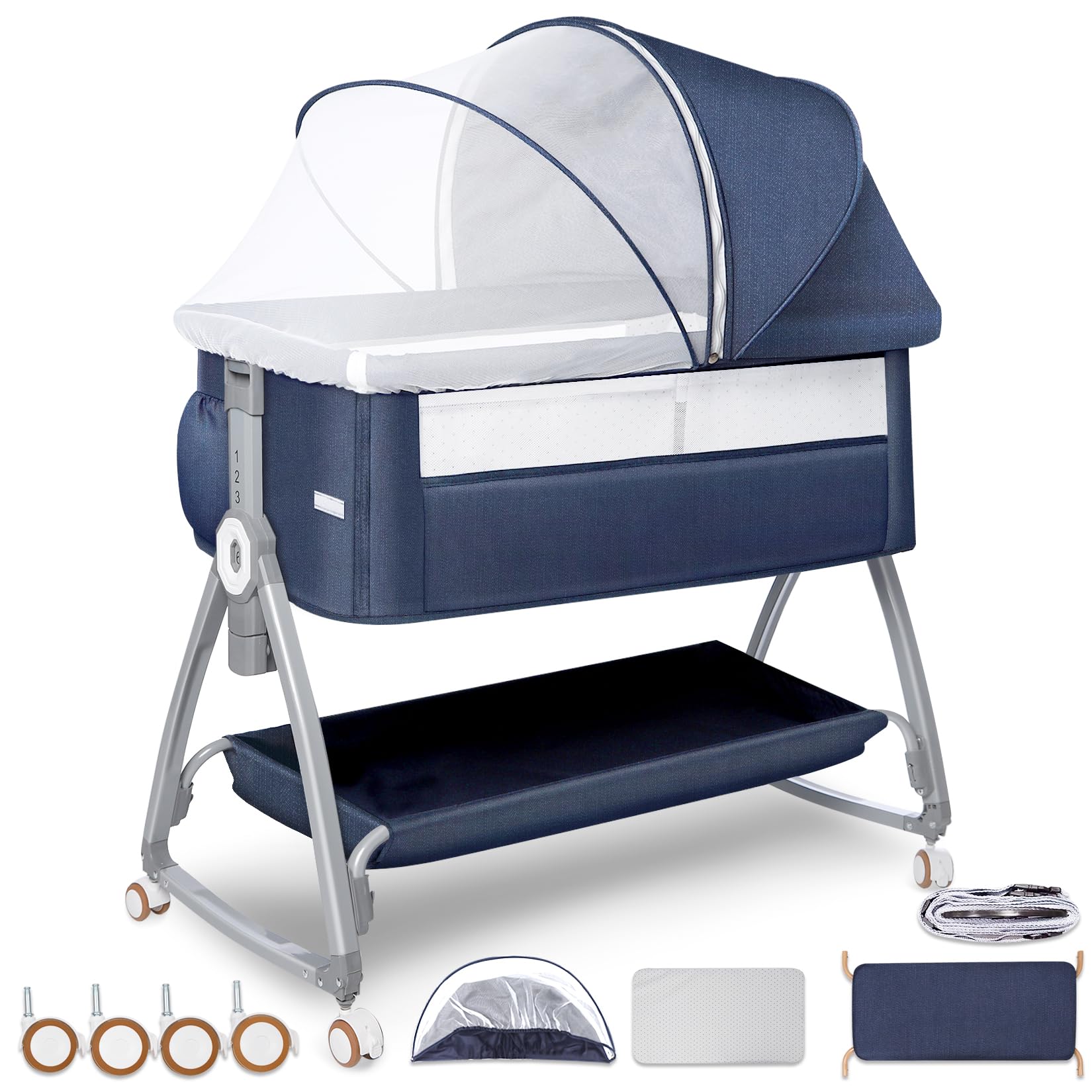 Dulumer 3 IN 1 ベビーベッド Amazon.co.jp: Dulumer 3 IN 1 ベビーベッド 添い寝 ゆりかご 持ち運び