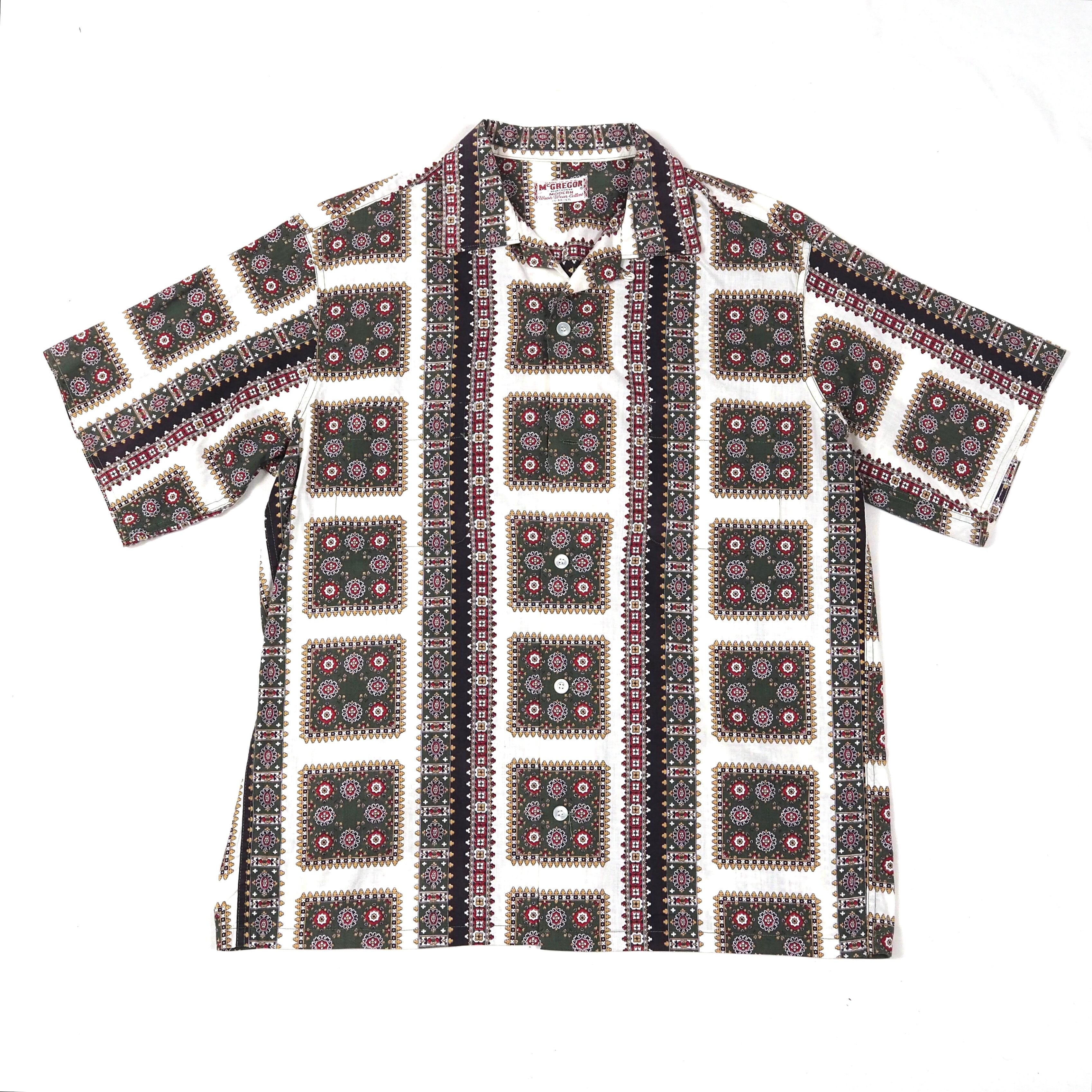 60s McGREGOR open collar s/s shirt M