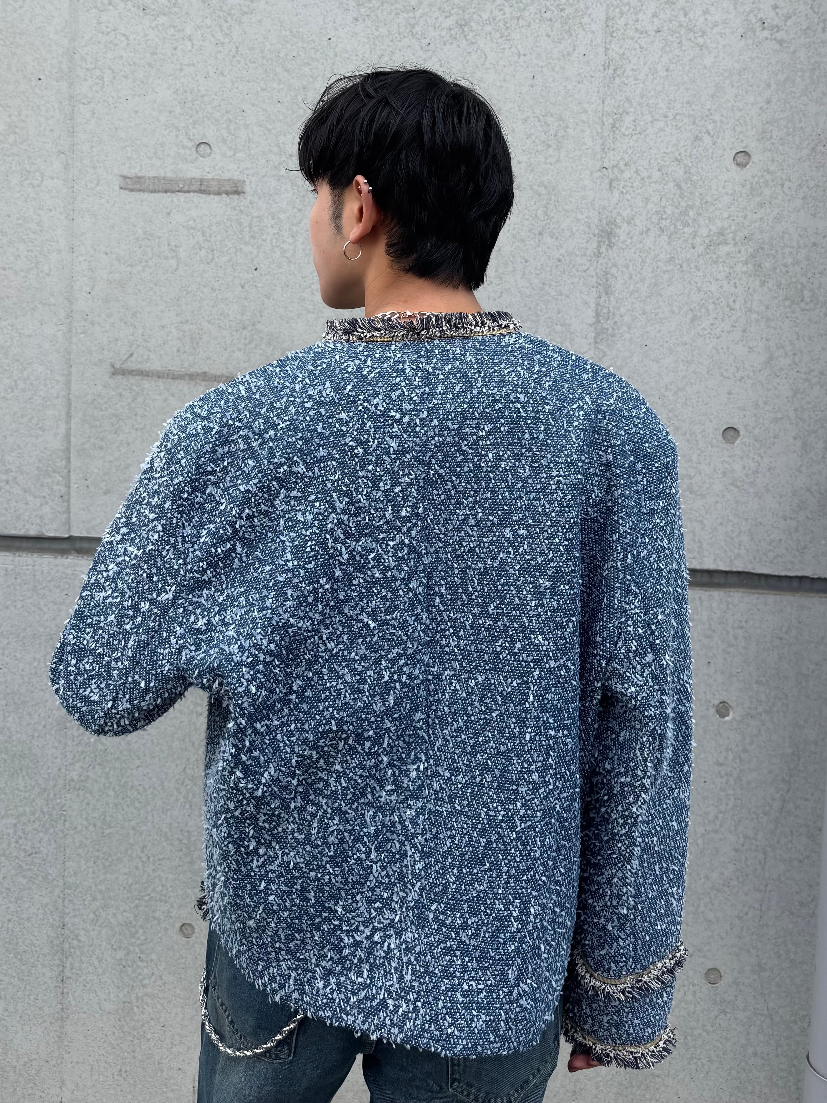 ALUDE SELECT】blue laxury tweed jacket | 【ALUDE】韓国メンズ 