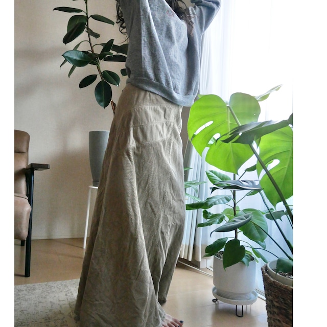 WOOL RICH corduroy long skirt