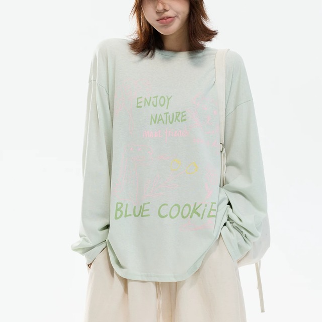 hand-drawn graphic long tee　ハンドドローインググラフィックロングティー　J2103