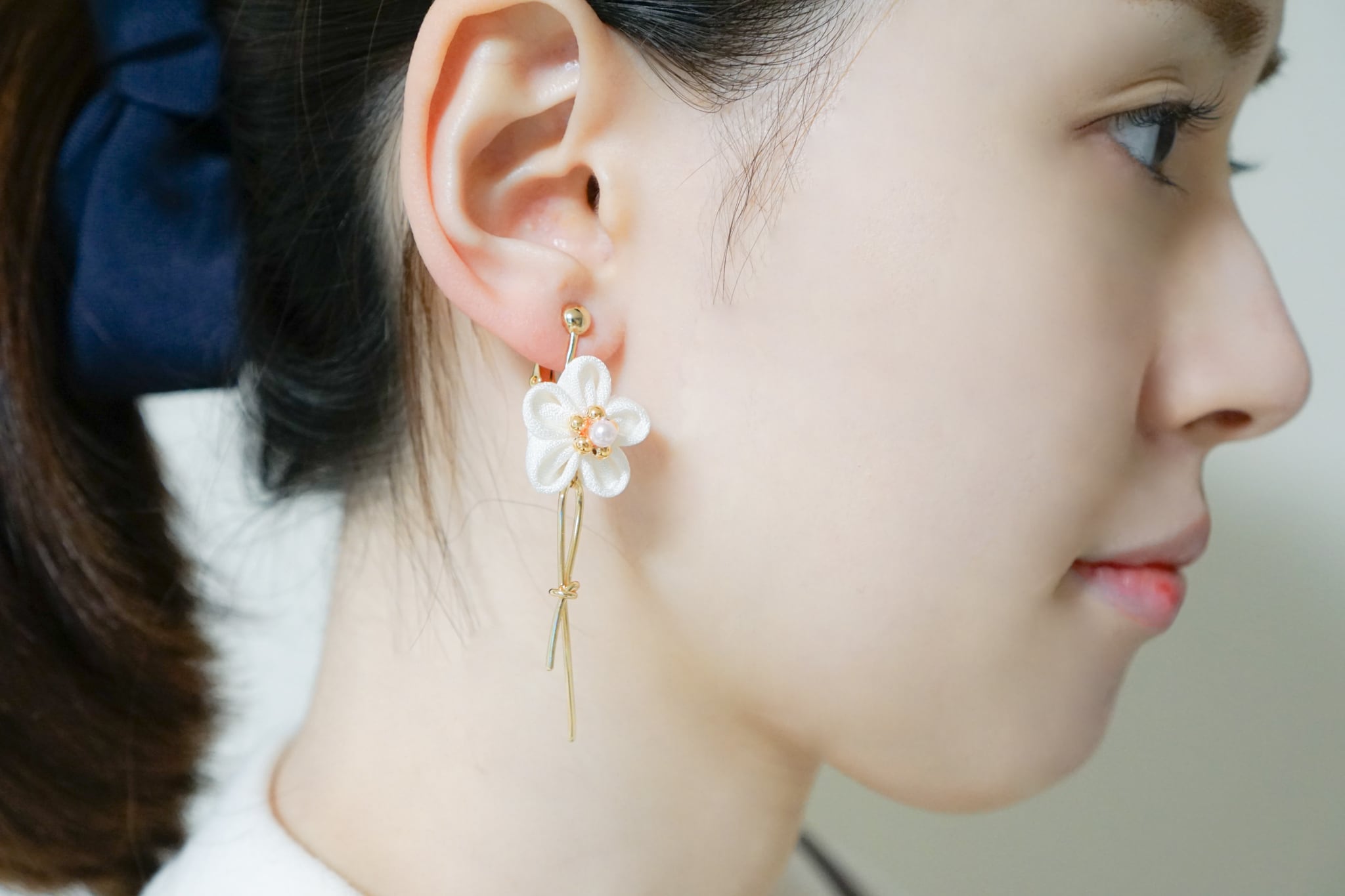 つまみ細工ピアスNO.27＊Deep color＊ | 金澤こまち -accessories-