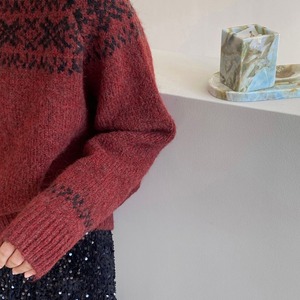 fair isle knit pullover　J00206