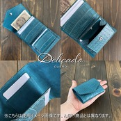 クロコダイル × リザード コンパクトウォレット ボルドー