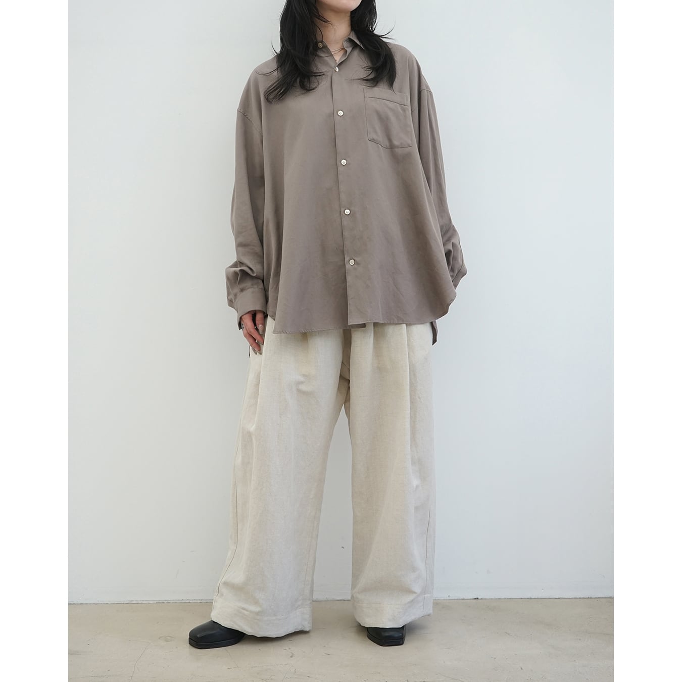 Blanc YM] (ブランワイエム) BL-26S-SOWS Soft Oxford Wide Shirts