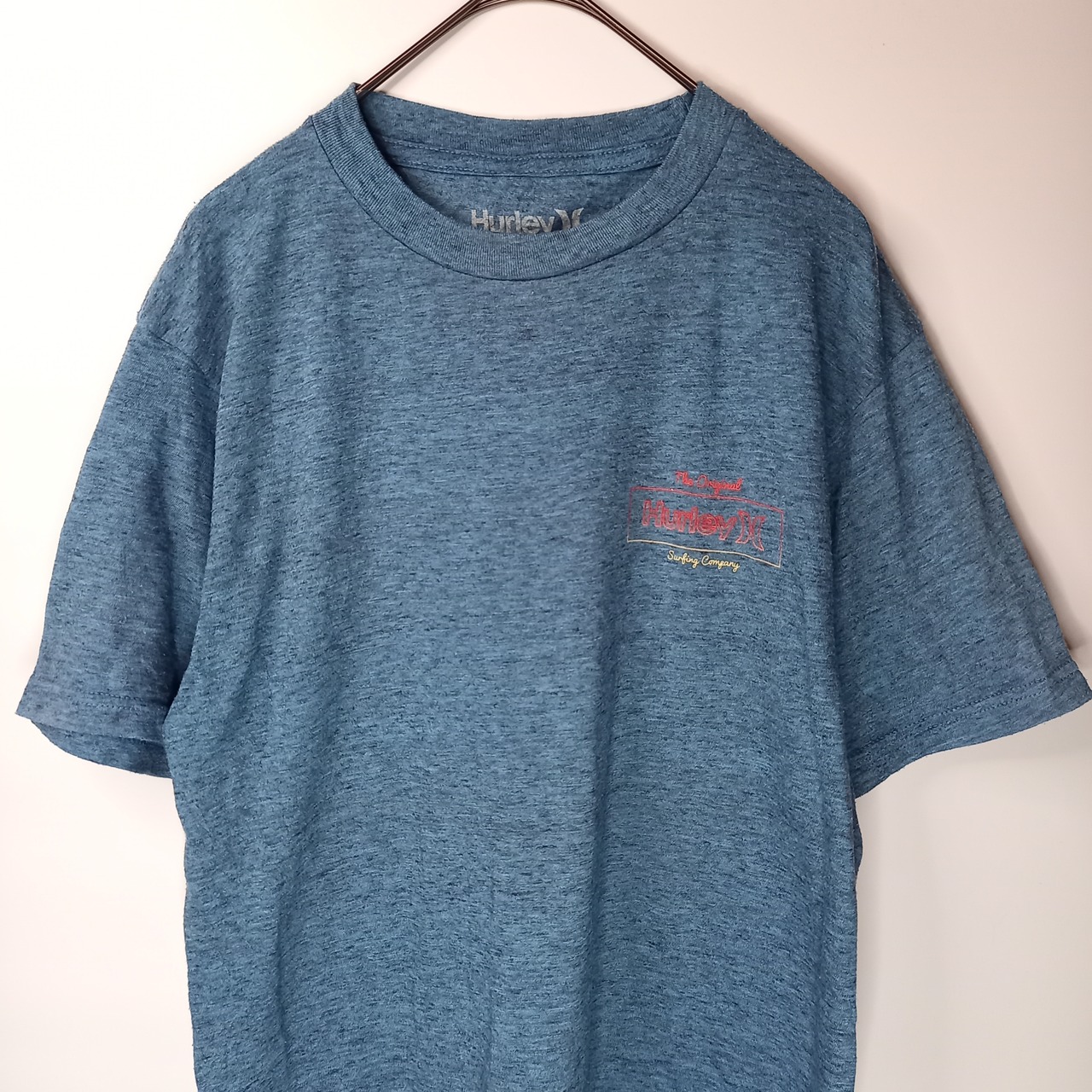 ハーレー　クルーネック　プリントTシャツ　半袖　くすみブルー　S