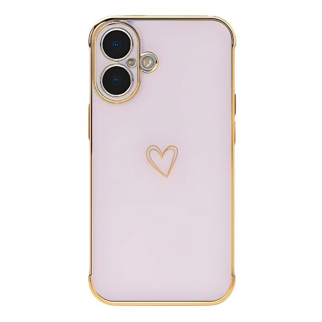 【iPhone 15/14/13/SE/8/7シリーズ専用ページ】きらりんハートケース（パープル）
