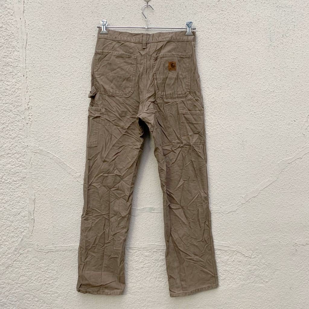 US古着 カーハート ウォッシュド極太ダックペインターワークパンツ モス Carhartt カーハート B11 ウォッシュド ダック ペインターパンツ