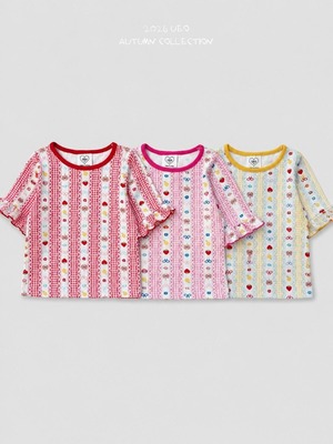 送料無料【予約】UEO/Bear Frill T-shirt/Jr