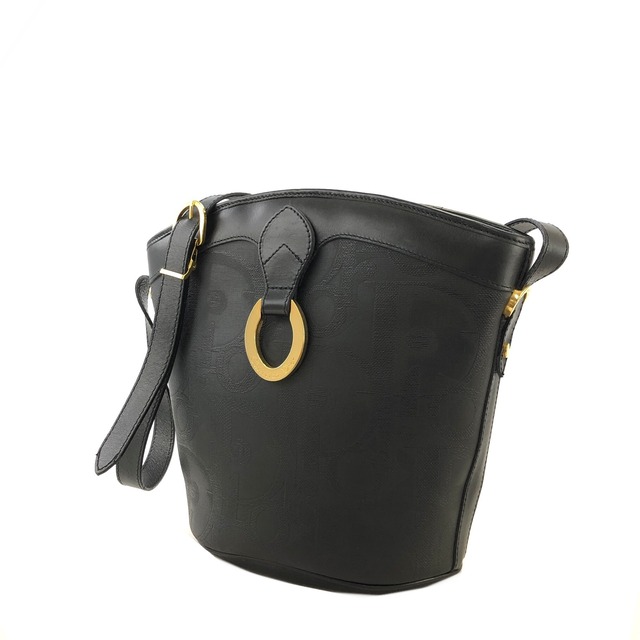 Christian Dior  ディオール  トロッター オーバル PVC レザー バケツ ショルダーバッグ ブラック vintage ヴィンテージ オールド y42cbj