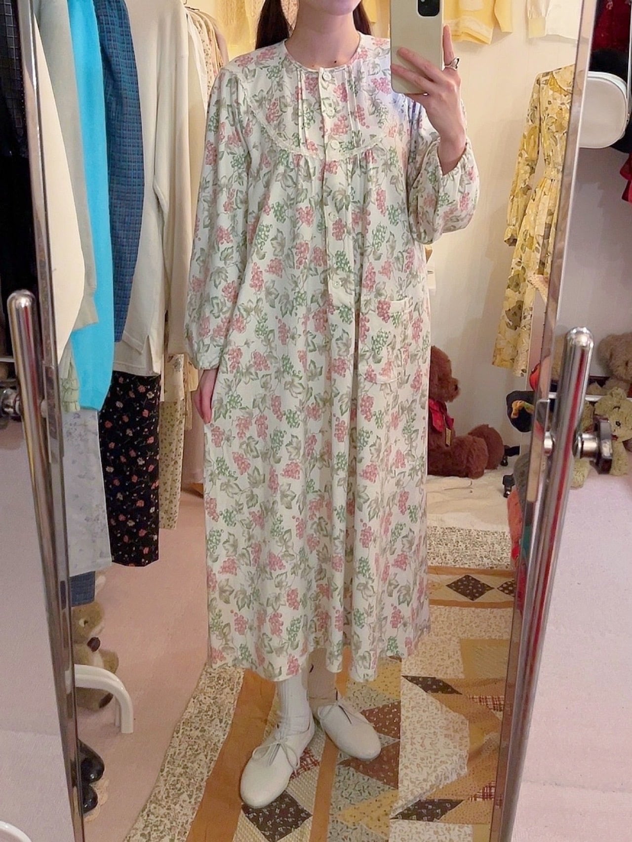 grape leaf neglige one-piece