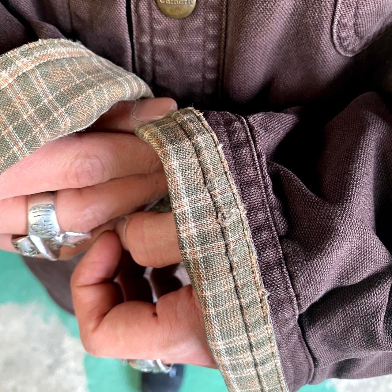 訳あり特価 Carhartt カーハート ダック地 チェックライナー ワーク
