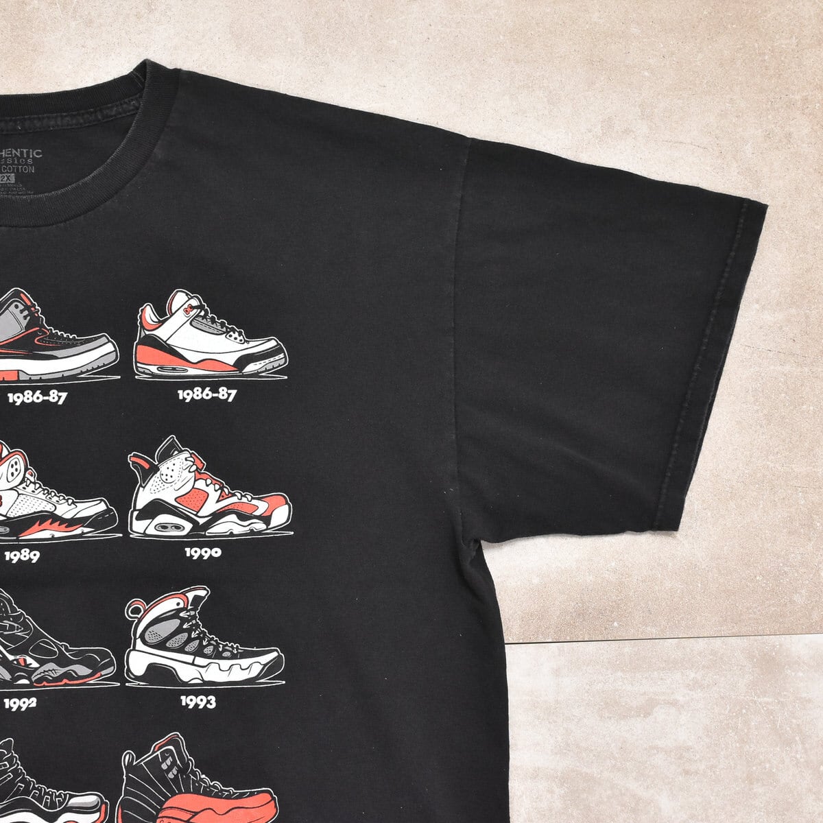 Retro kicks AIR JORDAN print T-shirt | 古着屋 grin days memory ...