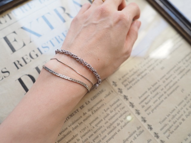 ITALY Vintgae 925 silver chain bracelet