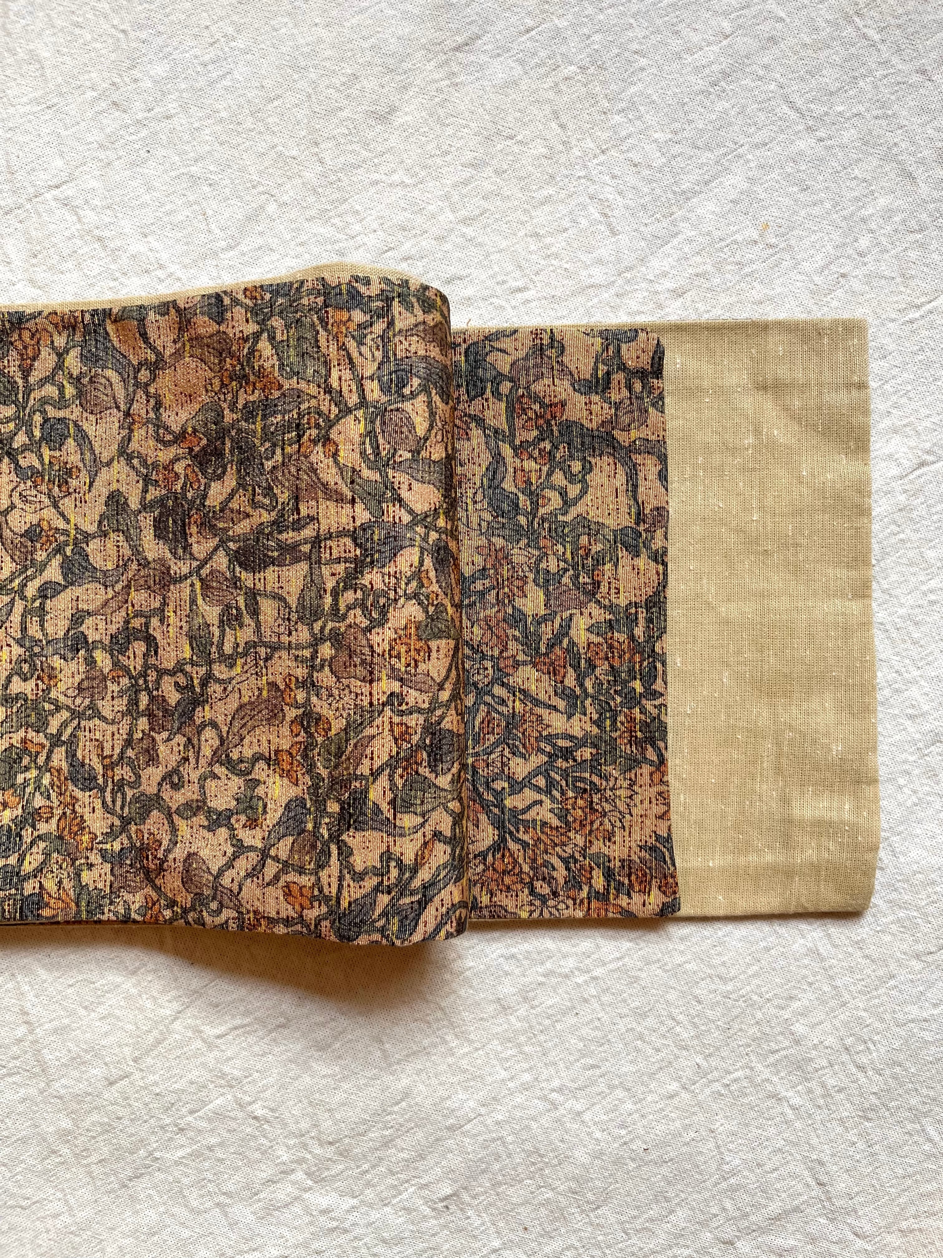 綿麻しじら織✖︎紗　モダン柄半幅帯　ブラウン 楽天市場】紗 半幅帯の通販