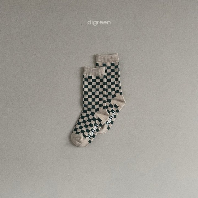 digreen25wn_Checkerboard Socks