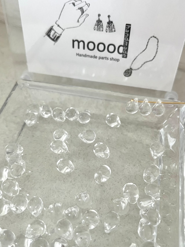 【50pcs】7mm鈴丸ドロップクリアアクリルビーズ/スペーサー/