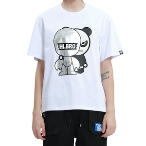 送料無料 【HIPANDA ハイパンダ】メンズ BROプリント Tシャツ MEN'S BRO PRINT SHORT SLEEVED T-SHIRT / WHITE・BLACK