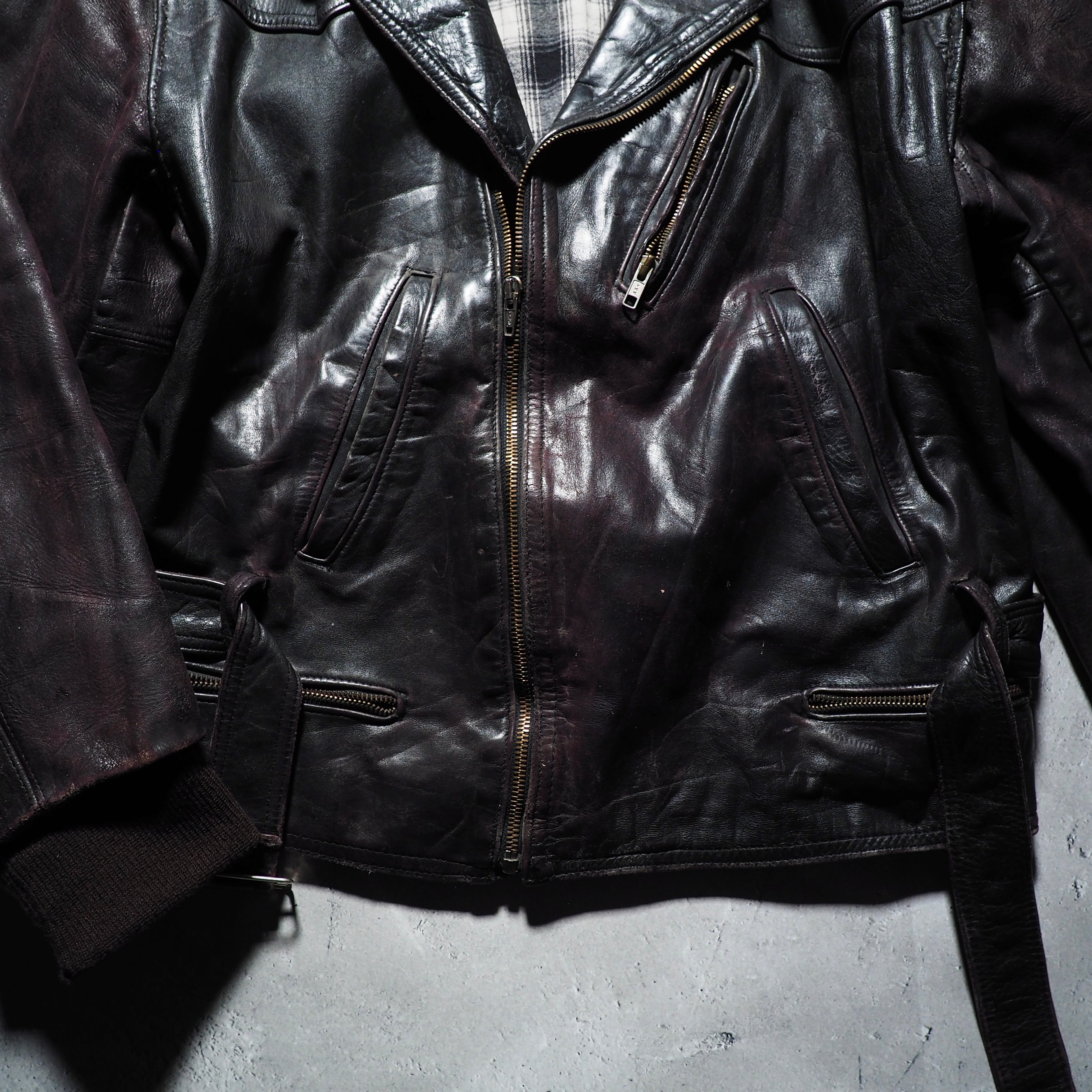" Handmade " Beautiful aging Special vintage leather jacket