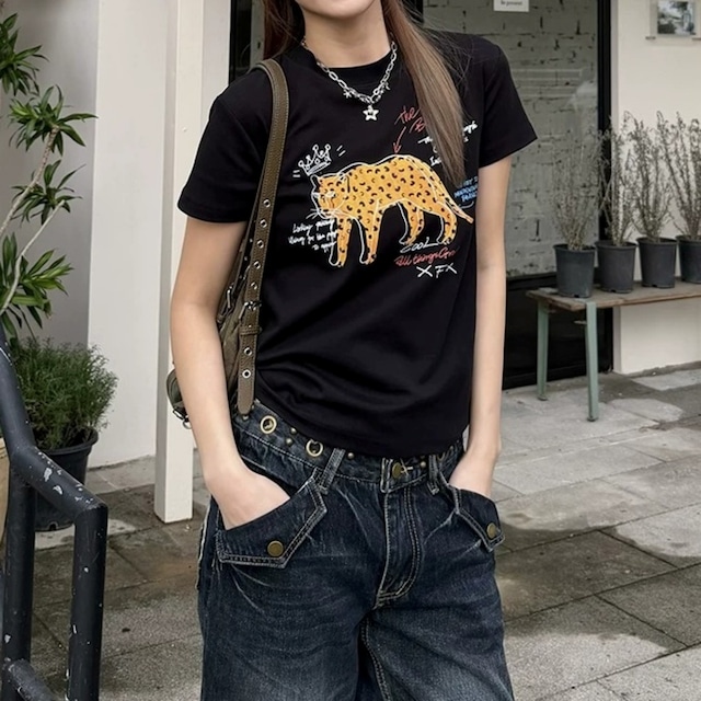 アニマルグラフィックスリムフィットTシャツ 2col R02452