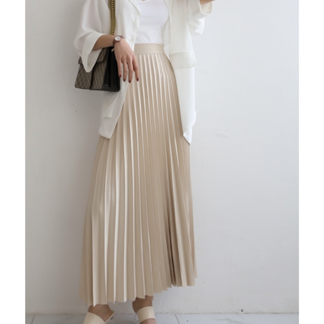 pleats long skirt N10411