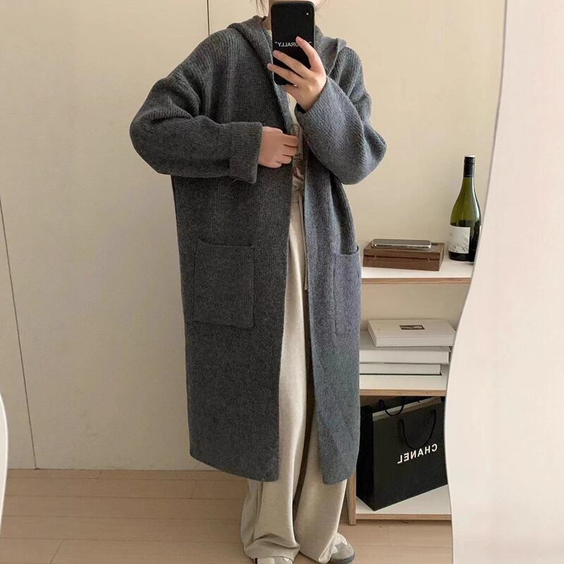 【outer】ロングニットカーディガン Q6621