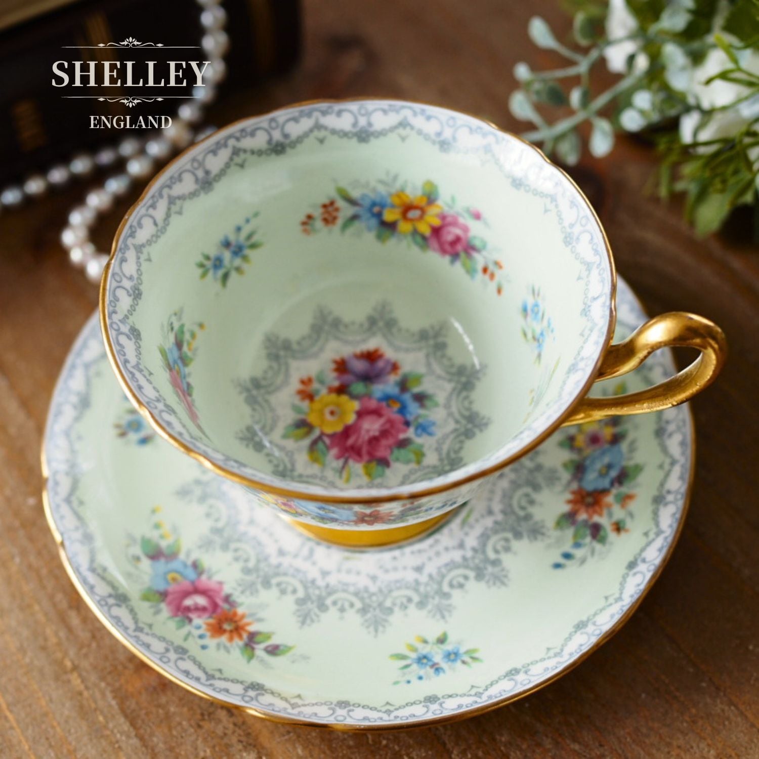 英国Coalport コールポート ミニチュアティーセット 小鳥 花 | antique