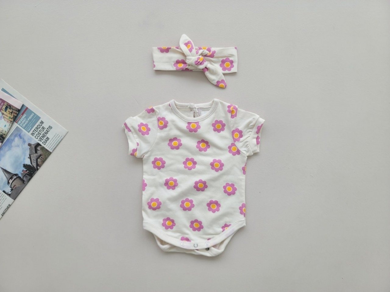 [Moran bebe] Mongmong Flower Bodysuit Set-up / [모란] 몽몽꽃슈트세트